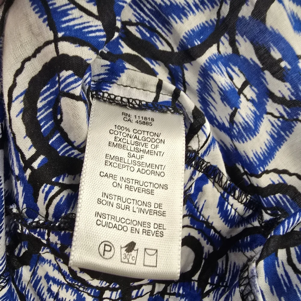 Michael Kors Tunic Style Blue and Black Women's Shirt - Picture 6 of 7